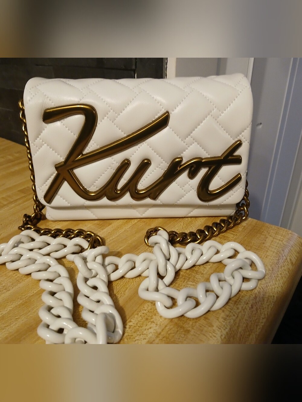 Kurt Geiger NWT Creme Quilted Clutch/Crossbody W/Dustbag